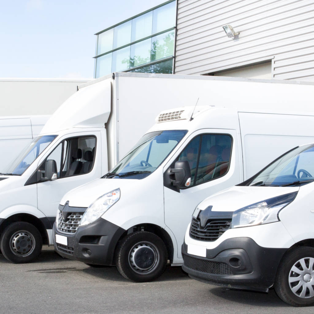 Fleet insurance covers a range of vehicles including the ones in this image such as cars and vans.